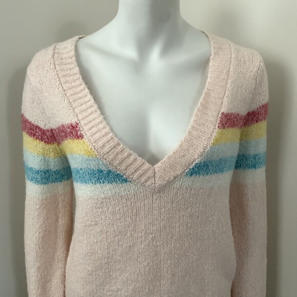 Wildfox V-neck Romantic Dreamer Marcel Sweater Pink S - Picture 11 of 12